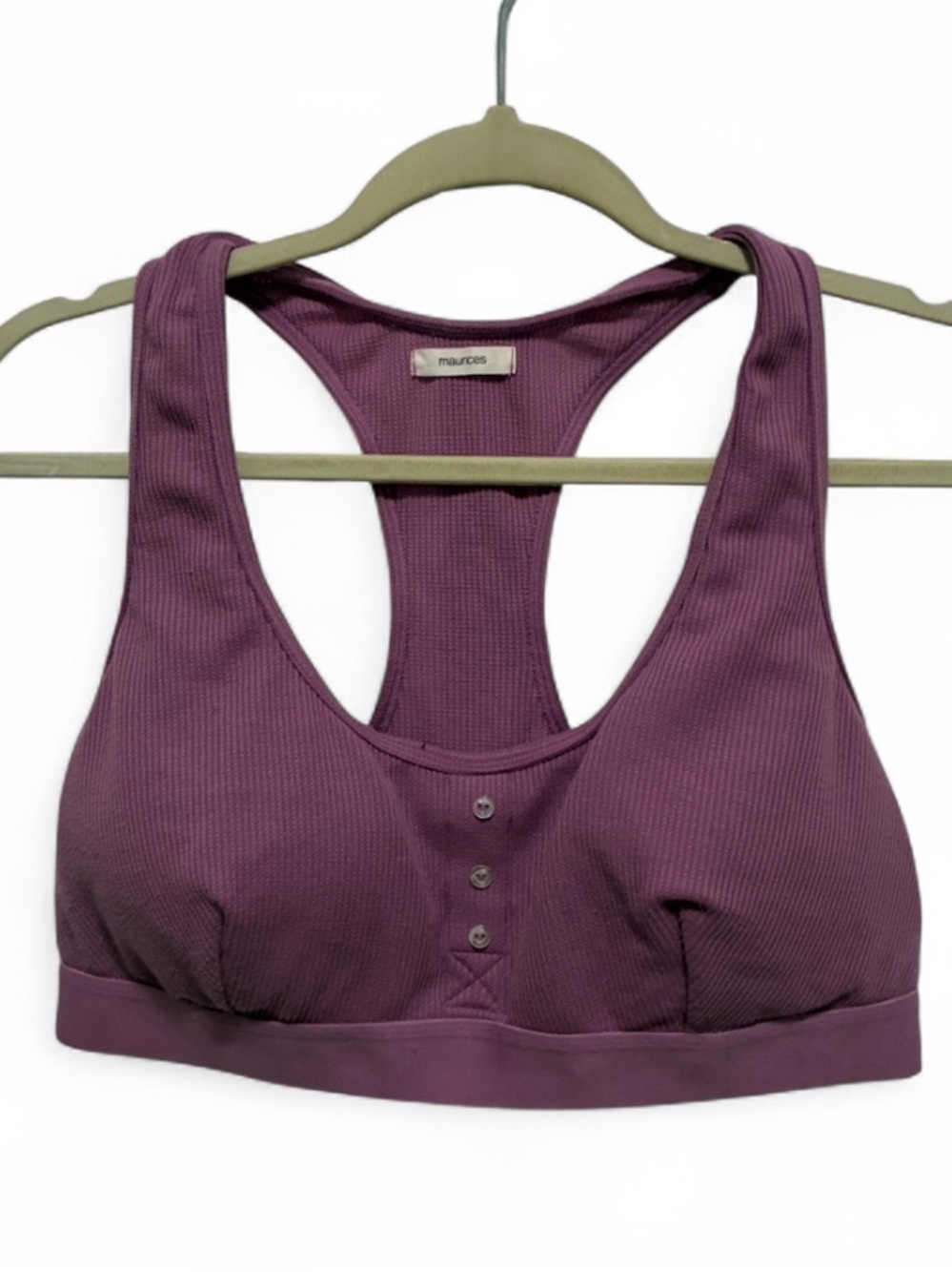 Maurices Purple Ribbed Racerback Bralette